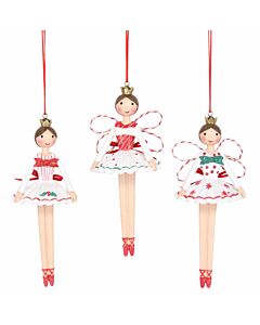 Gisela Graham Nordic Fairy Red/White